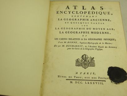 BONNE - DESMAREST. Atlas Encyclopédique contenant...