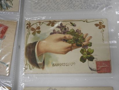 CARTES FANTAISIES gaufrées à reliefs : « Fleurs »....