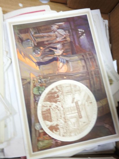 Dans petit carton : FORT LOT de chromos anciens,...