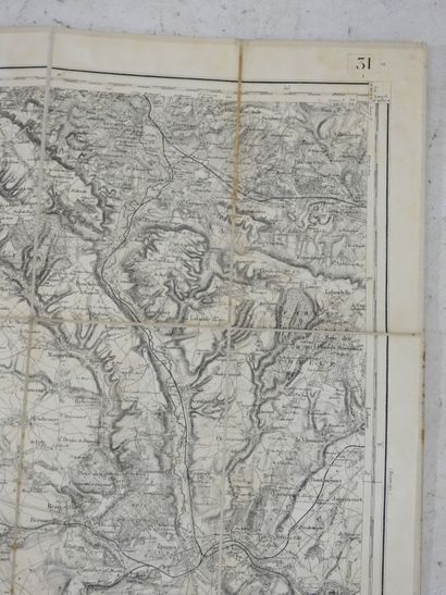 CARTE Etat Major de Rouen. 1886. Entoilée....