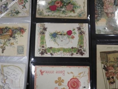 CARTES FANTAISIES gaufrées à reliefs : « Romantiques...