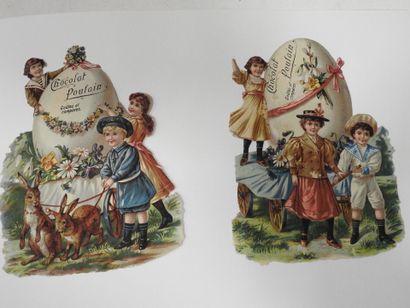 CHROMOLITHOGRAPHIES (partiellement collées)...