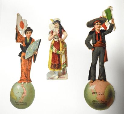 CHROMOLITHOGRAPHIES (partiellement collées)...