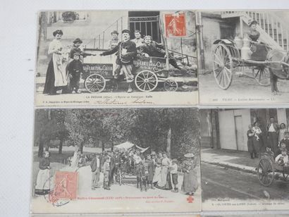 FRANCE. 12 cpa Charettes à chien En Sologne,...