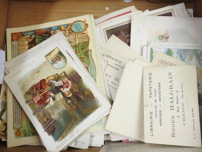 Dans petit carton : FORT LOT de chromos anciens,...