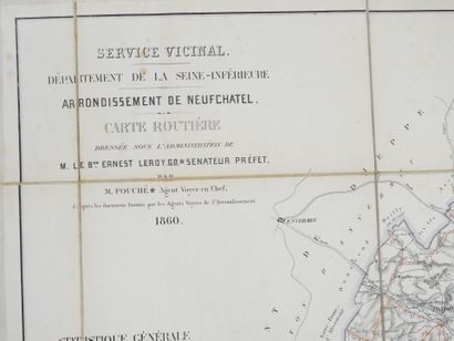 CARTE routière de l'arrondissement de Neufchatel,...