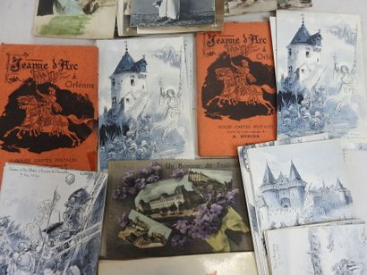 Cartes postales sur la ville d'Orléans comprenant...