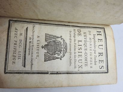 HEURES imprimées par l'ordre de Monseigneur...