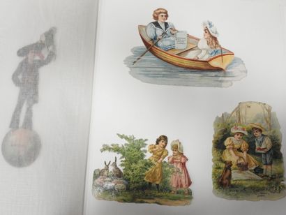 CHROMOLITHOGRAPHIES (partiellement collées)...