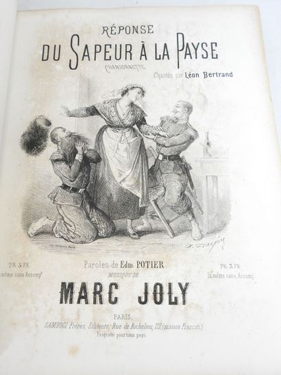 Couvertures de musique. XIXe. In-folio, demi-reliure...