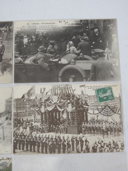 FRANCE. 5 cpa dont Visites Président Fallières,...