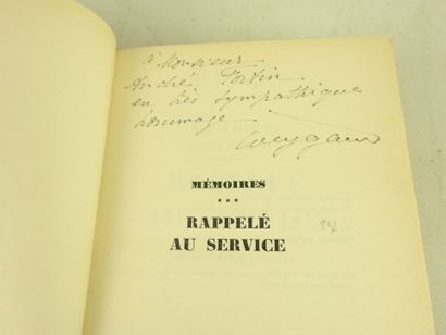 Général MAXIME WEYGAND. Rappelé au service....