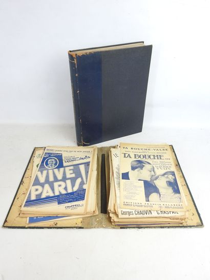 Couvertures de musique. XIXe. In-folio, demi-reliure...