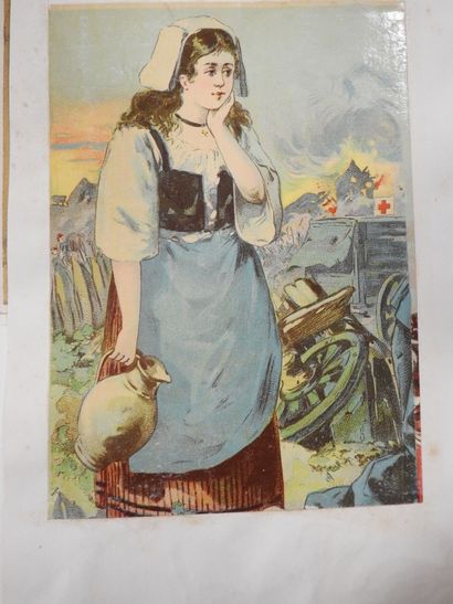 CHROMOLITHOGRAPHIES : Lot de planches dont...