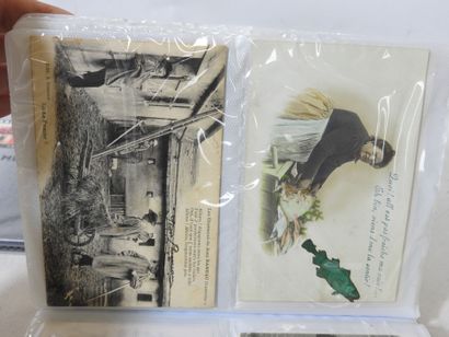 DEUX ALBUMS DE CPA et CPSM figurées, au bon...