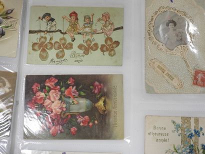 CARTES FANTAISIES gaufrées à reliefs : « Fleurs »....