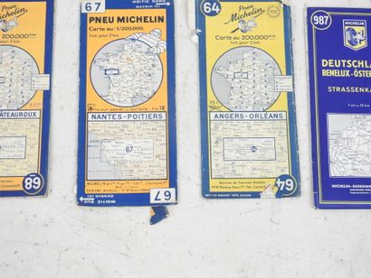MICHELIN. Sept cartes routières dont Paris...