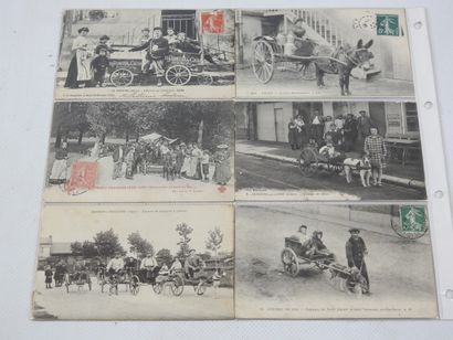 FRANCE. 12 cpa Charettes à chien En Sologne,...