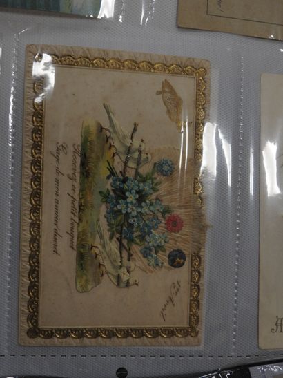 CARTES FANTAISIES gaufrées à reliefs : « Poisson...