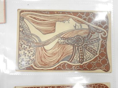 CARTES ART NOUVEAU. Environ 5 cartes.