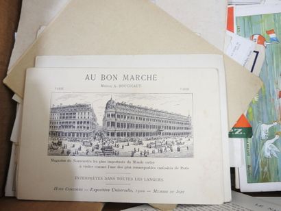 Dans petit carton : FORT LOT de chromos anciens,...