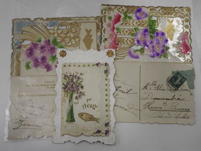 CPA type CARNET : « 1er avril ». Environ...
