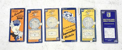 MICHELIN. Sept cartes routières dont Paris...