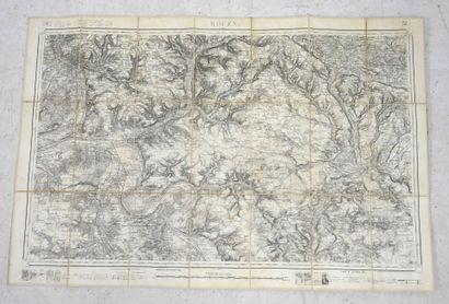 CARTE Etat Major de Rouen. 1886. Entoilée....