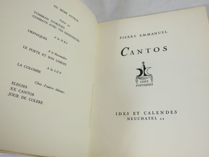 EMMANUEL Pierre. Cantos. Neuchatel, Ides...