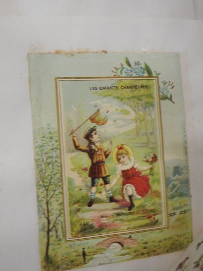 CHROMOLITHOGRAPHIES : Lot de planches dont...