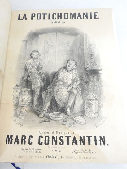 Couvertures de musique. XIXe. In-folio, demi-reliure...