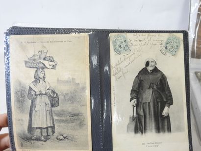 DEUX ALBUMS DE CPA et CPSM figurées, au bon...