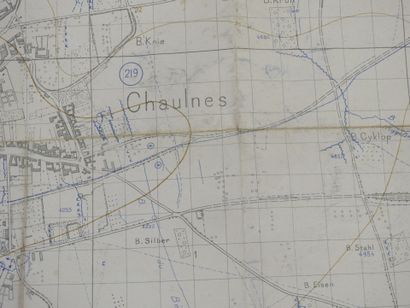 CARTE de Chaulnes, imprimée. Daté 1916. 74...
