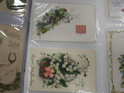CARTES FANTAISIES gaufrées à reliefs : « Romantiques...