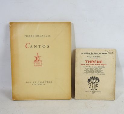 EMMANUEL Pierre. Cantos. Neuchatel, Ides...