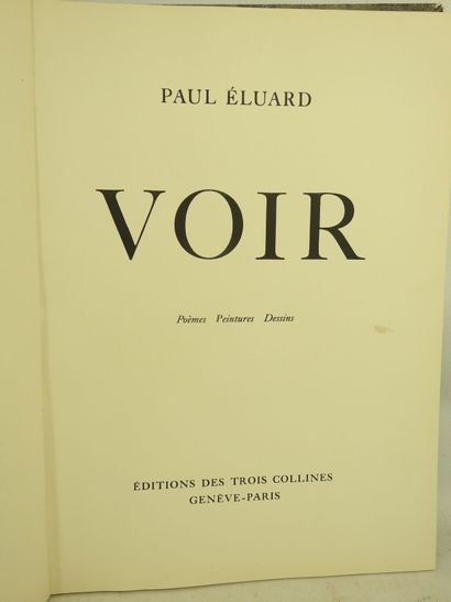 ELUARD Paul. Voir. Paris-Genève, Editions...