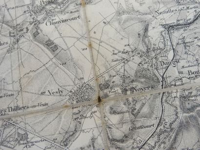 CARTE Etat Major de Rouen. 1886. Entoilée....