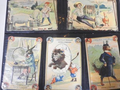 CHROMOLITHOGRAPHIES - POULAIN : Animaux humanisés....