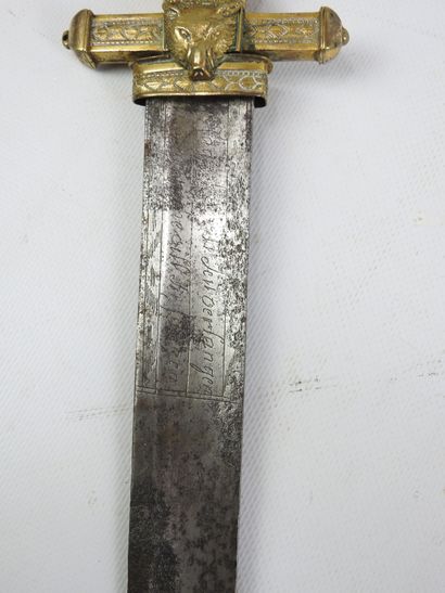 Couteau de vènerie, fusée en bois de cerf,...