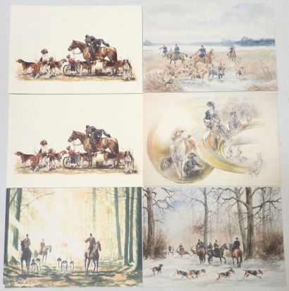 SIX CARTES de correspondance en couleurs...