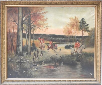Ecole FRANCAISE vers 1900 : Le Bât-l'eau....