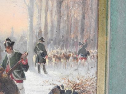Albert de GESNE (1834-1903). Curée du cerf...