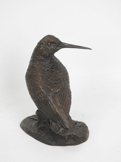 Irénée ROCHARD (1906 - 1984). Bécasse. Bronze...