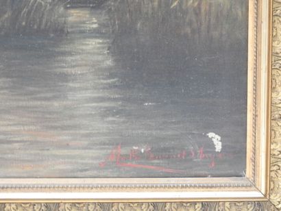 Ecole FRANCAISE vers 1900 : Le Bât-l'eau....