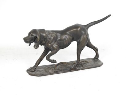 Ecole du XXe siècle : Chien à l'arrêt. Sujet...