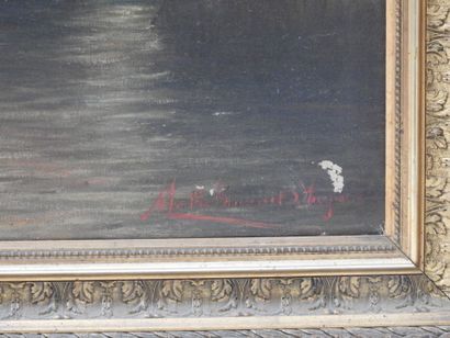 Ecole FRANCAISE vers 1900 : Le Bât-l'eau....