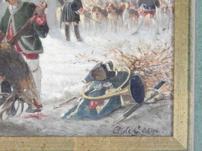Albert de GESNE (1834-1903). Curée du cerf...