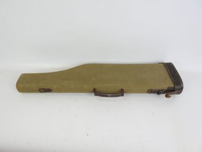 Boite à cartouches en cuir et boite à fusil...