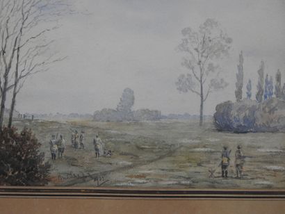 Ecole ANGLAISE vers 1900 : Scènes de chasse...