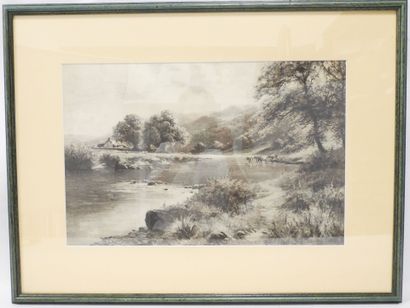 David ROWLAND d'après : Paysage champêtre....